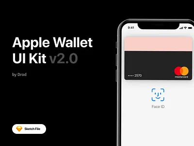 Apple Wallet UI Kit v2.0 apple apple watch banking components face id gumroad ios library mobile san francisco sketch ui ui design ui kit uikit wallet