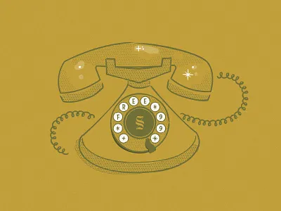 Soul&Story Illustration halftone midcentury phone retro