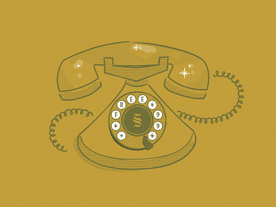 Soul&Story Illustration halftone midcentury phone retro