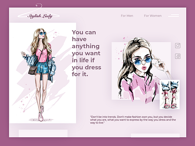 Stylish Lady design illustration logo photoshop ui web