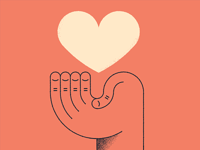 <3 about us fingers flat hand heart illustration love purpose texture
