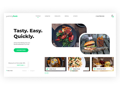 Yummy Food Homepage branding design design concept food ui ux web web design webdesign website