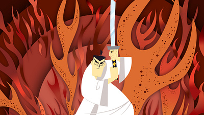 Samurai Jack design illustration vector