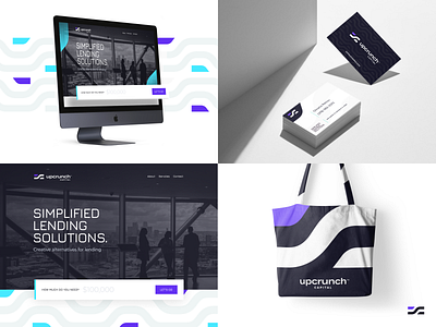 Upcrunch Brand bag bank brand business card concept finance form landing landingpage lending logo merch mocks mockups money pattern unfold upcrunch website websites