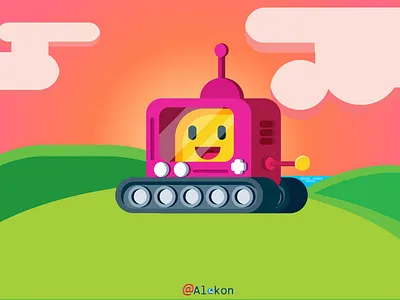 Booji animation flat illustration vector