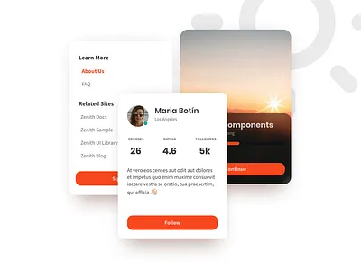 Zenith Design System - Light Variant Cards card design ui web design website zenith