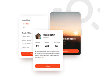 Zenith Design System - Light Variant Cards card design ui web design website zenith