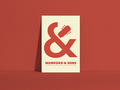 Mumford & Sons adobe ampersand colors design gestalt gigposter guitar red type typography