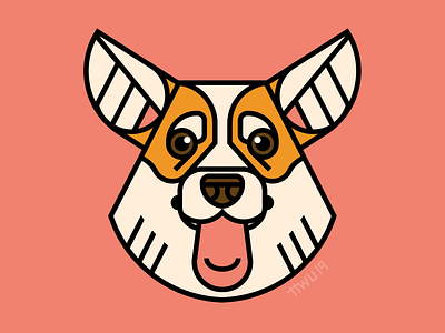 Corgi corgi dog flat illustration vector