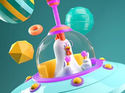 GALLINA 3d c4d character chicken illustration octane render