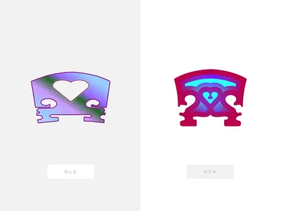 Violin Bridge Icon branding comparison gradient icon instrument instrument lesson jewel tones logo logo comparison logo design logo illustration old and new strings violin violin bridge