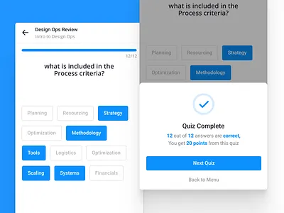 Quiz View 2d app apple course design flat minimal quiz ui ux