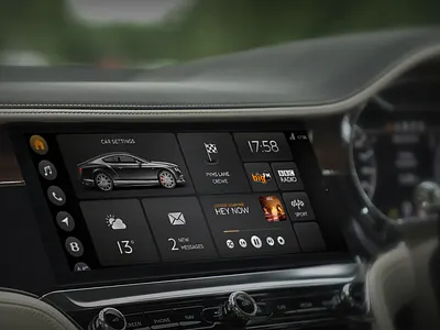 Bentley Continental GT HMI/Digital Dash automotive car design digital dashboard hmi interactive interface ui