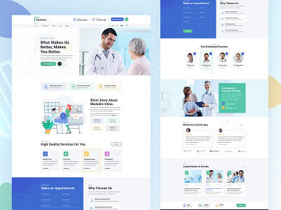 Medenin – Medical and Health Website clinic dental dental care dentist doctor homepage homescreen medical medical website design medicine web web design website website concept