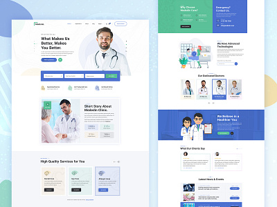 Medenin – Medical and Health Website clinic dental dental care dentist doctor homepage homescreen medical medical website design medicine web web design website website concept