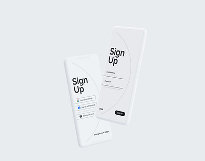 Sign Up Page dailyui design minimal ui white