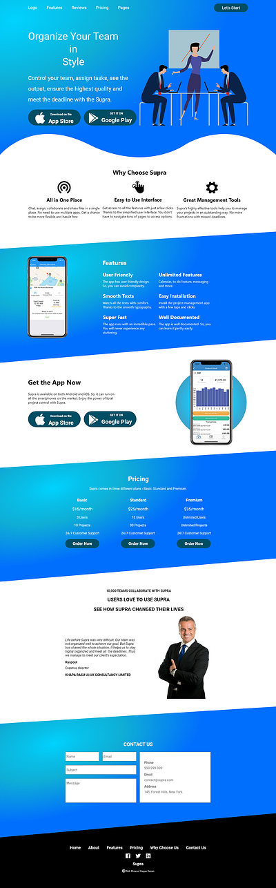 Supra (Version 2) - Mobile App Landing Page app landing page illustration landing page landing page design landing page illustration landing page template ui ux