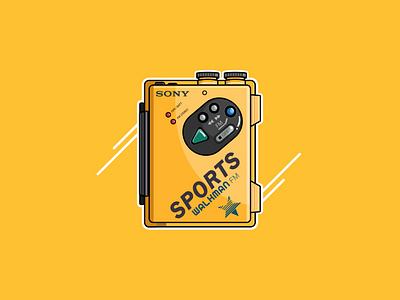 Sony Walkman design flat illustration flatdesign graphicdesign icon illustration illustrator ui vector vectorart