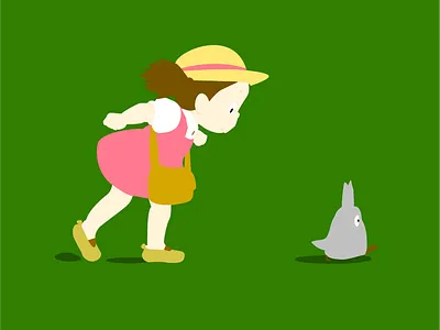 My Neighbor Totoro flat illustration minimal vector