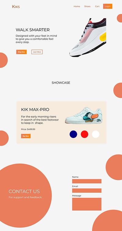 Landing Page for a Footwear company design ui web