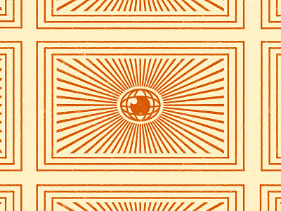 Encyclopedia book burnt orange cream design encyclopedia eye glare icon illustration kansas city line morning spine stamp starburst texture vector world