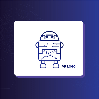 VR- Robo Logo abstract branding design logo logo design concept logodesign robot tech logo technology technology logo vector vector art vr