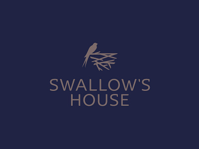 Swallow's house bird branding design house interior logo minimal nest simple swallow