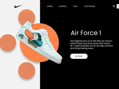 Nike Product Prototype page. animation design ui web
