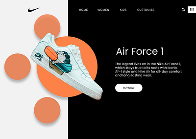 Nike Product Prototype page. animation design ui web