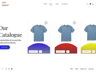 Landing Page concept for an Apparel Shop design ui web