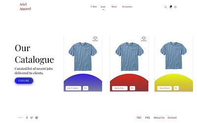 Landing Page concept for an Apparel Shop design ui web