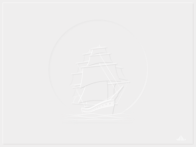 The Sailing Ship gradients illustration minimal neomorphism sail shadows ship simple water white