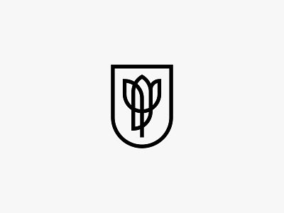 Gardenia flower icon leaf logo minimal modern nature simple