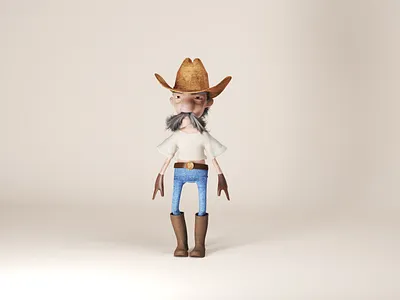 Cowboy 3d 3d art 3d artist 3d character 3d character modeling 3d modeling 3dsmax character cowboy