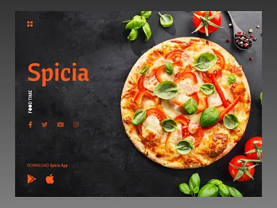 Spicia Landing Page branding design dark app dark mode dark theme dark ui dribbble best shot food app design food app ui foodie mobile app design order food pizza product design spicy food trendy design ui ux design user experience design user interaction user interface design visual design