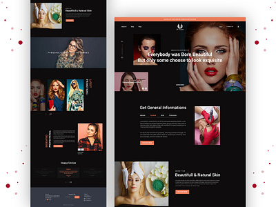 Beauty Salon landing page beauty beauty product beauty salon clean color design landingpage minimal responsive template typography ui ux website