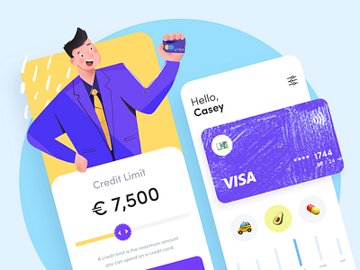 Credit Union Banking App app balance bank bank card banking app button clean credit credit card design finance illustration ios minimal mobile payment sketch sunday uiux