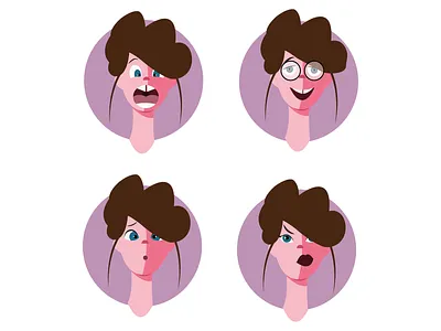 violet girl character character design color design emotion girl icons illustraion illustration person procreate