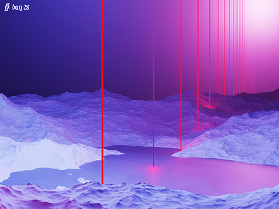 Anxiety. 3d art 3d artist album art blender cover art cover design cycles design glass ice lasers lines mountains music render space terrain water