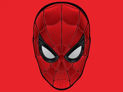 Spiderman - Far from Home etching illustration marvel spiderman vector