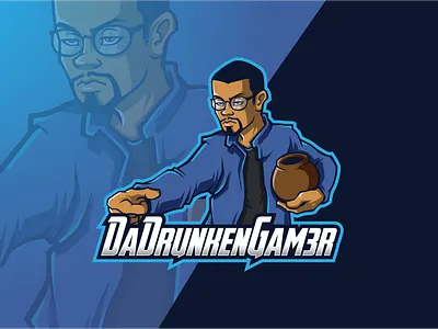drunken gamer logo esport design drunk esport esport logo logo logo design mascot logo