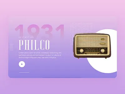 Minimal Landing page Interaction UI/UX app download gradient history landing design landing page design landingpage page radio radio history timeline ux website
