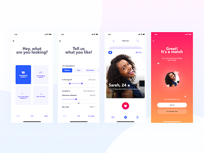 Dating App Concept adobexd app challenge dating design product typography ui ux