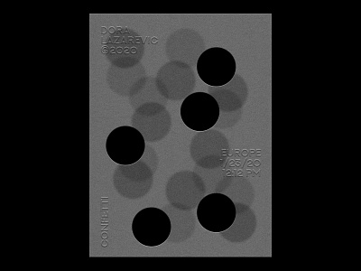 Confetti brutalism design graphic graphic design grayscale minimal monochrome paper papercut photoshop poster poster a day poster art poster design print print design simple type typeface typography