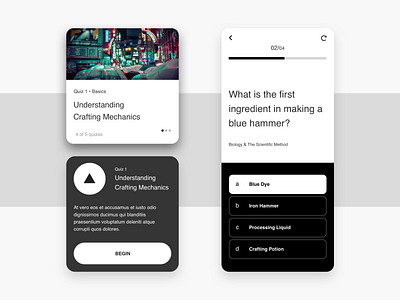 Quiz App app black mobile mobile ui quiz ui ux white