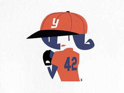 Women's baseball graphic design illustration