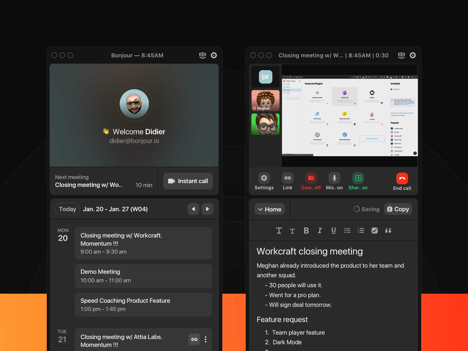Example of Bonjour | Video Studio Layout