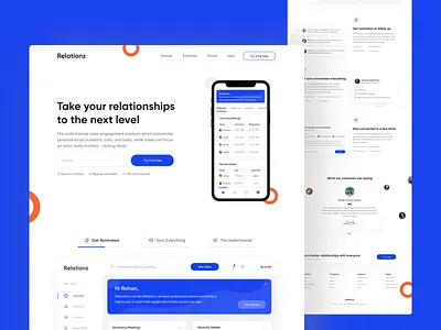 Landing Page Design for Relationz app dailyui design dribbble best shot inspiration interaction design minimal shot typography ui ui ux ux