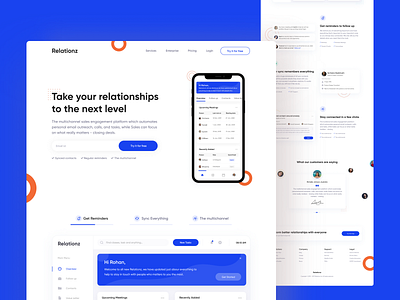 Landing Page Design for Relationz app dailyui design dribbble best shot inspiration interaction design minimal shot typography ui ui ux ux