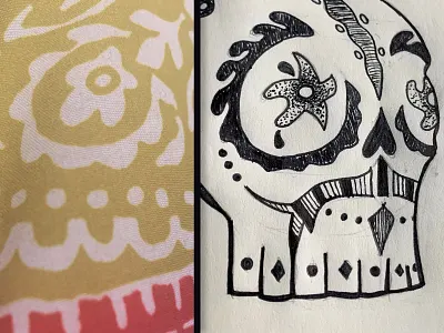 Sugar Skull Illustration black and white blanket day of the dead dia de los muertos illustraion mexico skull sugar skull